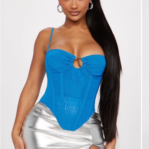 Fashion Nova Tops - Fashion Nova Eyes on the Prize Corset in Cobalt Blue